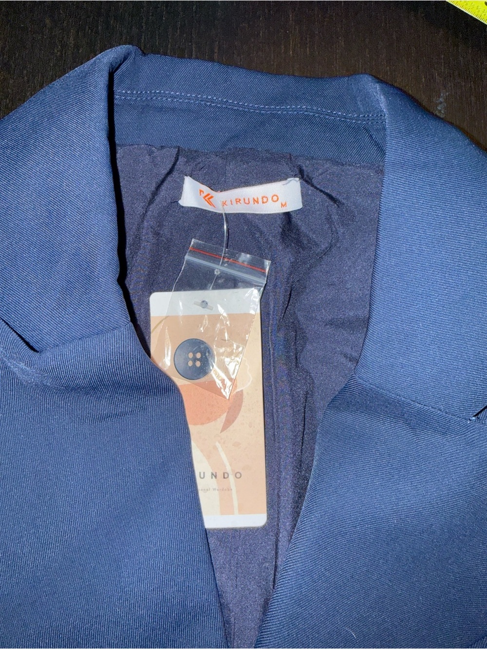Cropped Double-Breasted Navy Blazer Jacket - Picture 5 of 5